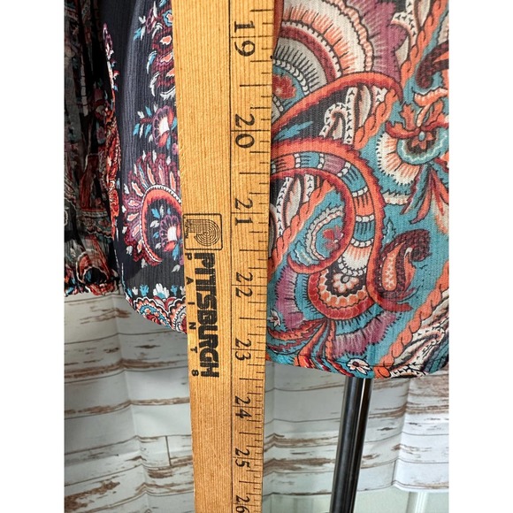 Banana Republic x Oliva Palermo Womens Sheer Paisley Blouse-XS - Picture 6 of 10